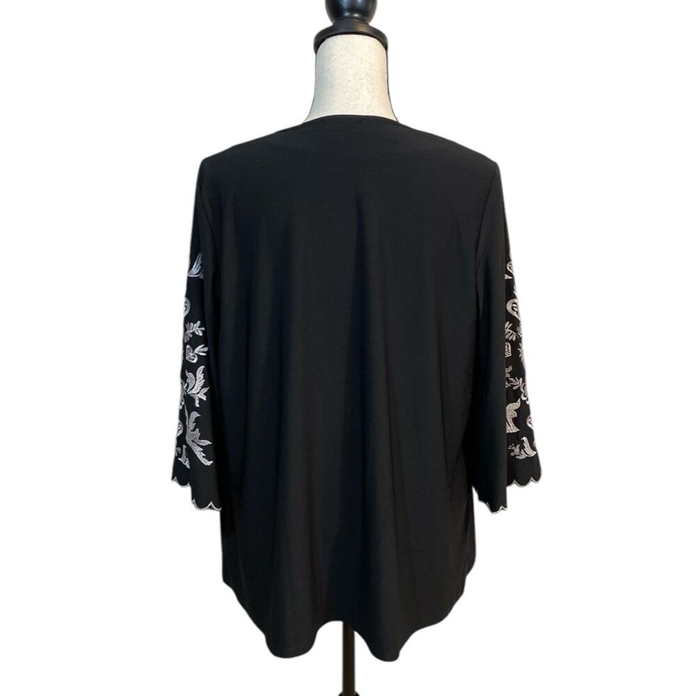 Antthony Original Black and White Jersey Embroidered Top and Cardigan Set Small - Picture 3 of 10